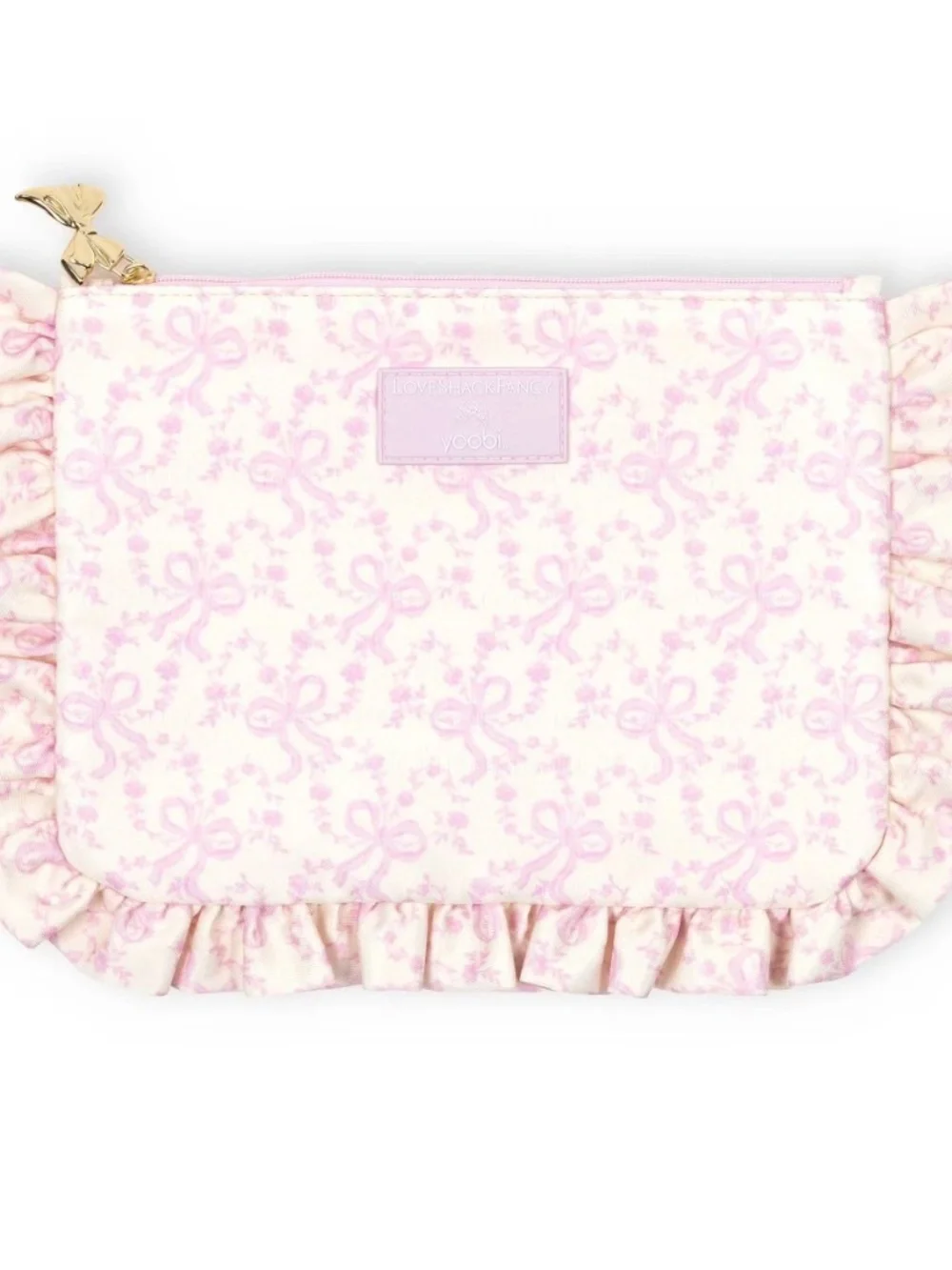 IN-HAND | LoveShackFancy x Target Yoobi Coquette Bow Flat Zip Ruffle Pencil Case